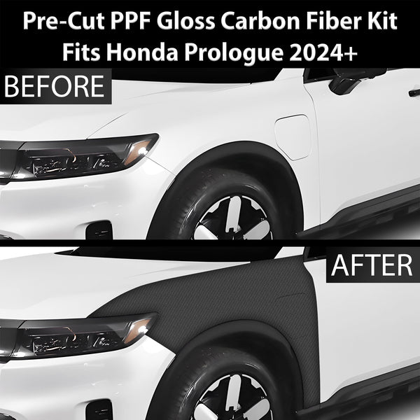 Fits Honda Prologue 2024+ Precut Premium Gloss Black Carbon Fiber Fender Paint Protection Film PPF Decal Film Kit