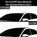 Fits Hyundai Elantra 2021+ Precut Premium Gloss Black Carbon Fiber Roof Paint Protection Film PPF Decal Film Kit