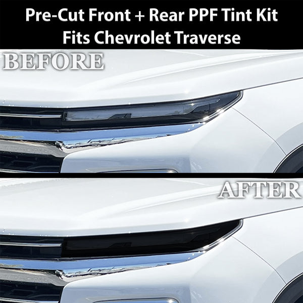 Fits Chevrolet Traverse 2024-2026 Full Headlight Taillight Precut Smoked PPF Tint Kit Film Overlay