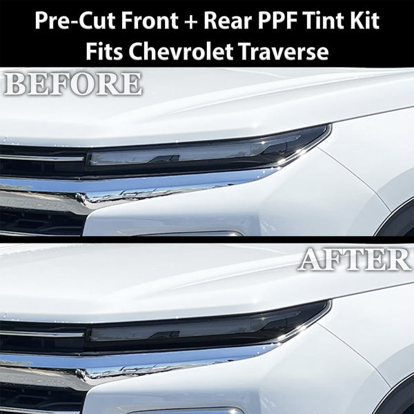 Fits Chevrolet Traverse 2024-2026 Full Headlight Taillight Precut Smoked PPF Tint Kit Film Overlay