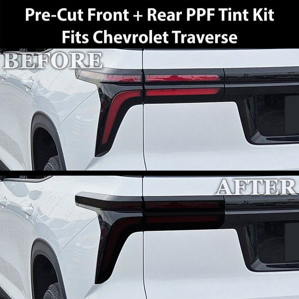 Fits Chevrolet Traverse 2024-2026 Full Headlight Taillight Precut Smoked PPF Tint Kit Film Overlay
