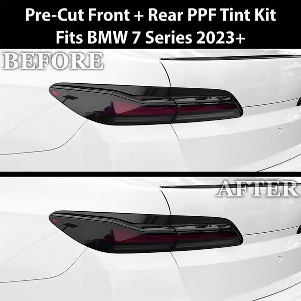 Fits BMW 7 Series 2023+ Full Headlight Taillight Precut Smoked PPF Tint Kit Film Overlay