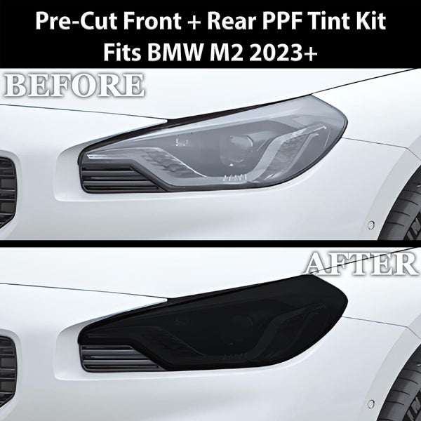 Fits BMW M2 2023+ Full Headlight Taillight Precut Smoked PPF Tint Kit Film Overlay