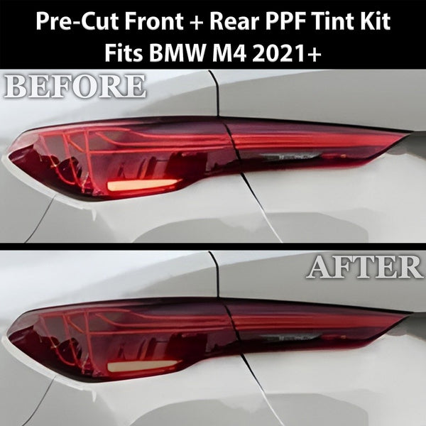 Fits BMW M4 2021+ Full Headlight Taillight Precut Smoked PPF Tint Kit Film Overlay