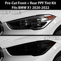 Fits BMW X1 2020-2022 Full Headlight Taillight Precut Smoked PPF Tint Kit Film Overlay