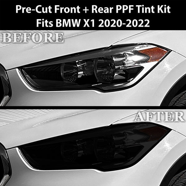 Fits BMW X1 2020-2022 Full Headlight Taillight Precut Smoked PPF Tint Kit Film Overlay