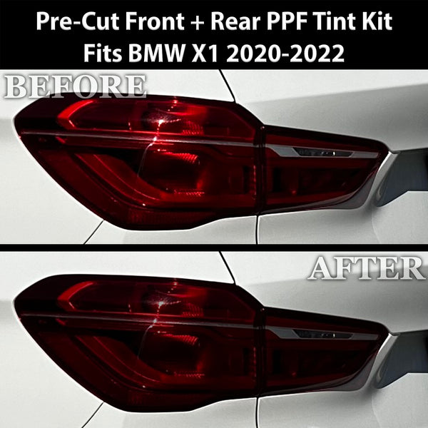 Fits BMW X1 2020-2022 Full Headlight Taillight Precut Smoked PPF Tint Kit Film Overlay