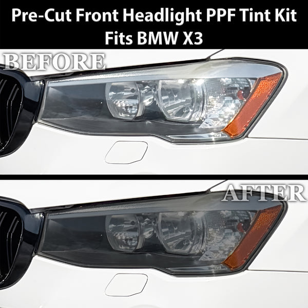 Fits BMW X3 2015-2017 Full Headlight Taillight Precut Smoked PPF Tint Kit Film Overlay