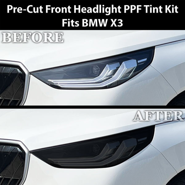 BMW X3 2025-2026 Dark Smoke Headlight & Taillight Tint Kit – Precut Vinyl Lens Overlays Film