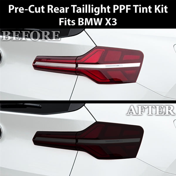 BMW X3 2025-2026 Dark Smoke Headlight & Taillight Tint Kit – Precut Vinyl Lens Overlays Film