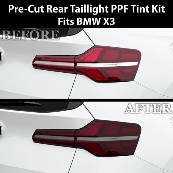 BMW X3 2025-2026 Dark Smoke Headlight & Taillight Tint Kit – Precut Vinyl Lens Overlays Film