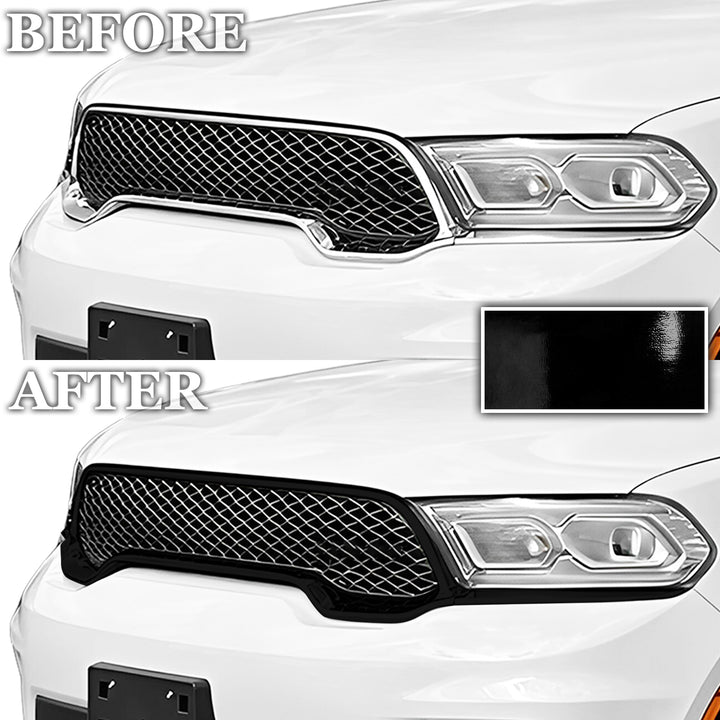 Fits Dodge Durango 2021 - 2025 Vinyl Chrome Delete Grille Blackout Decal Stickers Overlay Film - Bogar Tech Designs