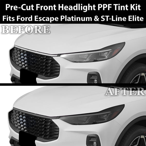 Ford Escape 2023-2026 ST-Line Elite & Platinum Dark Smoke Headlight & Taillight Tint Kit – Precut Vinyl Lens Overlays Film