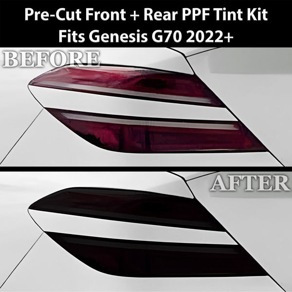 Fits Genesis G70 2022+ Full Headlight Taillight Precut Smoked PPF Tint Kit Film Overlay