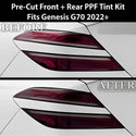 Fits Genesis G70 2022+ Full Headlight Taillight Precut Smoked PPF Tint Kit Film Overlay