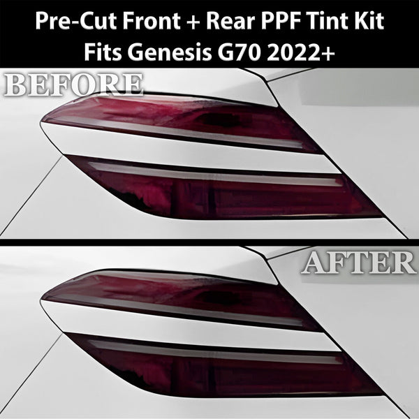 Fits Genesis G70 2022+ Full Headlight Taillight Precut Smoked PPF Tint Kit Film Overlay