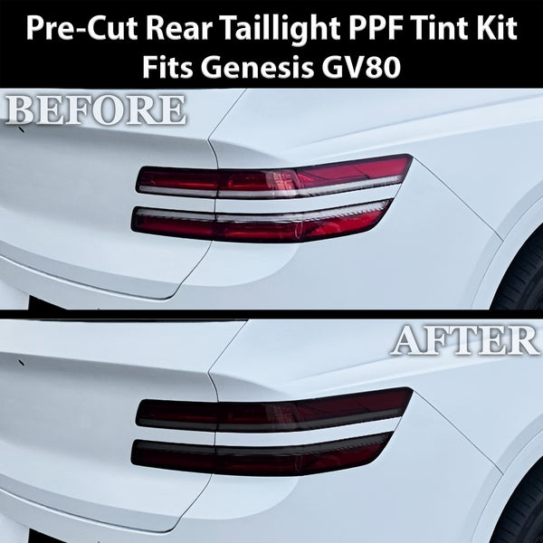 Genesis GV80 SUV 2021-2026 Dark Smoke Headlight & Taillight Tint Kit – Precut Vinyl Lens Overlays Film