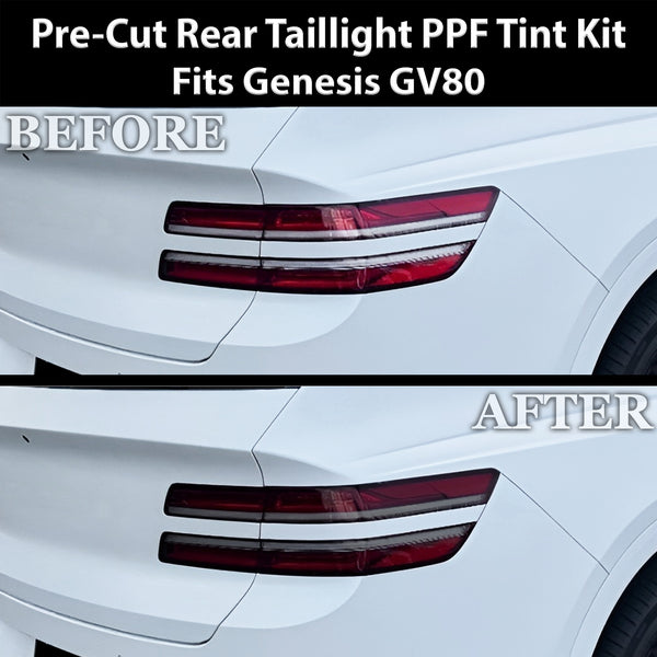 Genesis GV80 SUV 2021-2026 Dark Smoke Headlight & Taillight Tint Kit – Precut Vinyl Lens Overlays Film