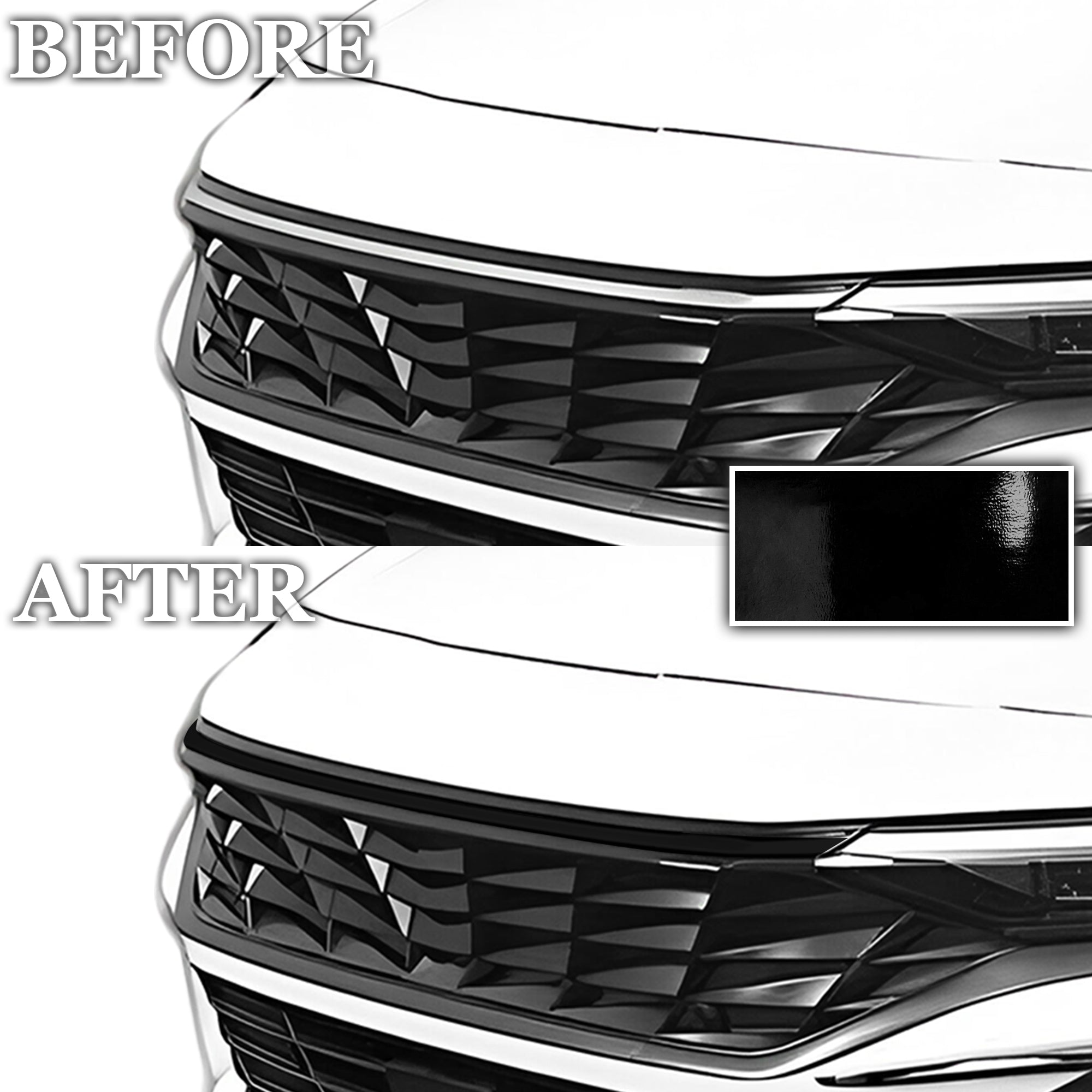 Vinyl Chrome Delete Front Rear Bumper Blackout Decal Stickers Overlay Film Fits Hyundai Elantra 2024 - 2025 - Bogar Tech Designs