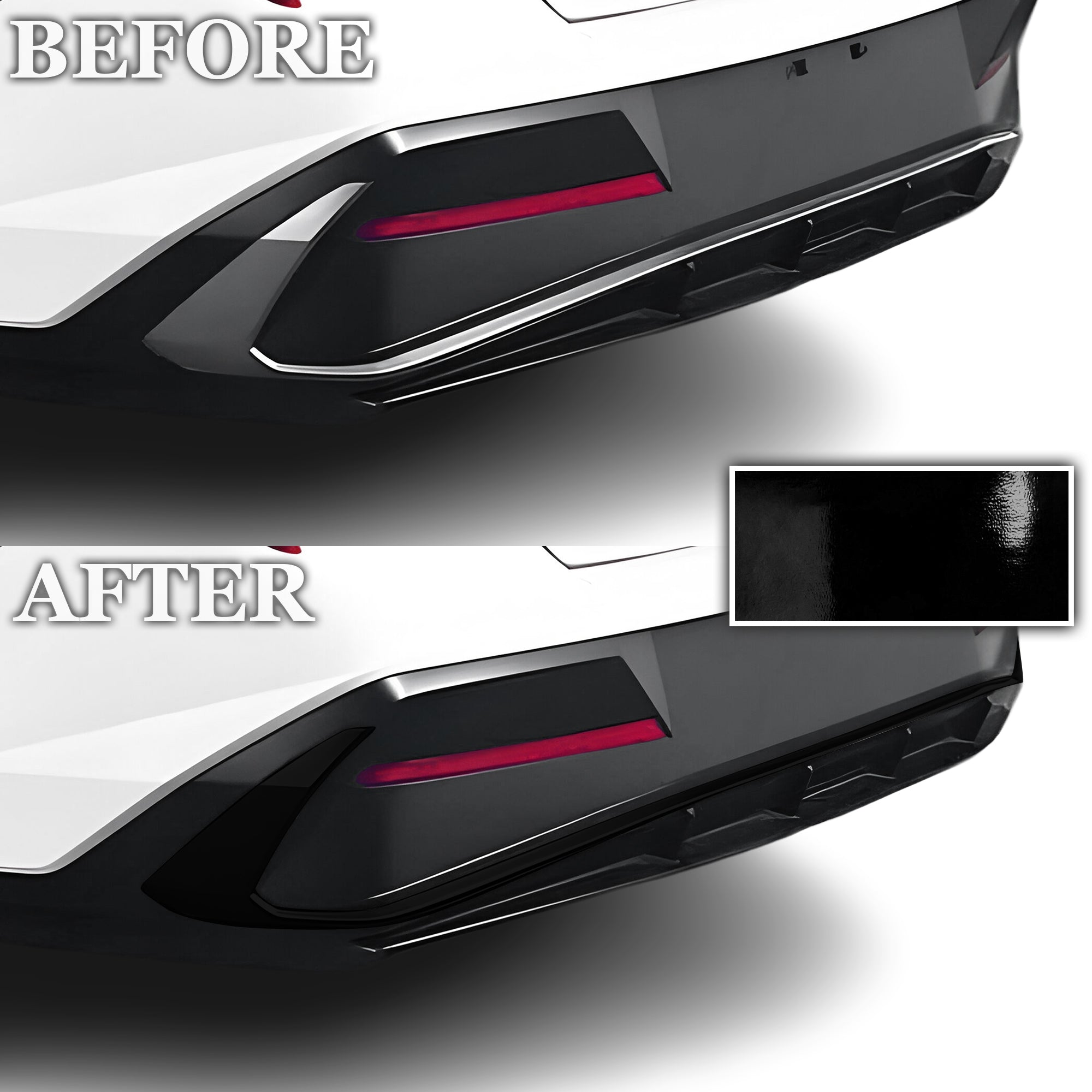 Vinyl Chrome Delete Front Rear Bumper Blackout Decal Stickers Overlay Film Fits Hyundai Elantra 2024 - 2025 - Bogar Tech Designs