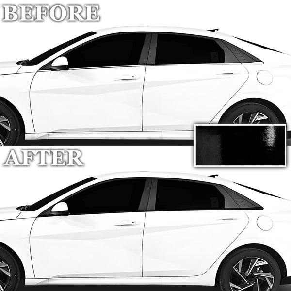 Vinyl Chrome Delete Front Rear Bumper Blackout Decal Stickers Overlay Film Fits Hyundai Elantra 2024-2025