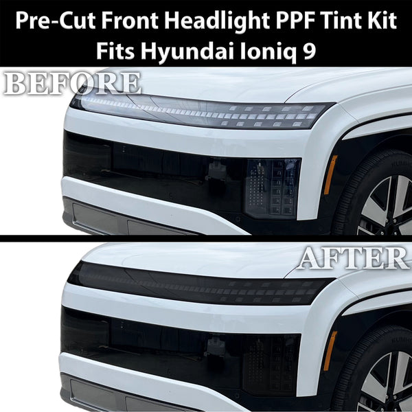 Hyundai Ioniq 9 2026+ Dark Smoke Headlight & Taillight Tint Kit – Precut Vinyl Lens Overlays Film