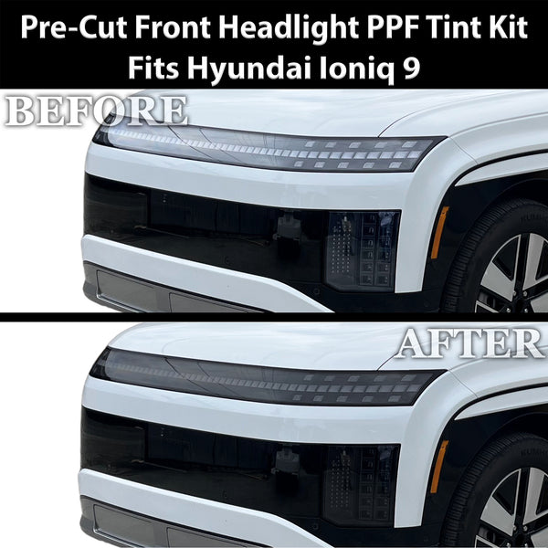 Hyundai Ioniq 9 2026+ Dark Smoke Headlight & Taillight Tint Kit – Precut Vinyl Lens Overlays Film