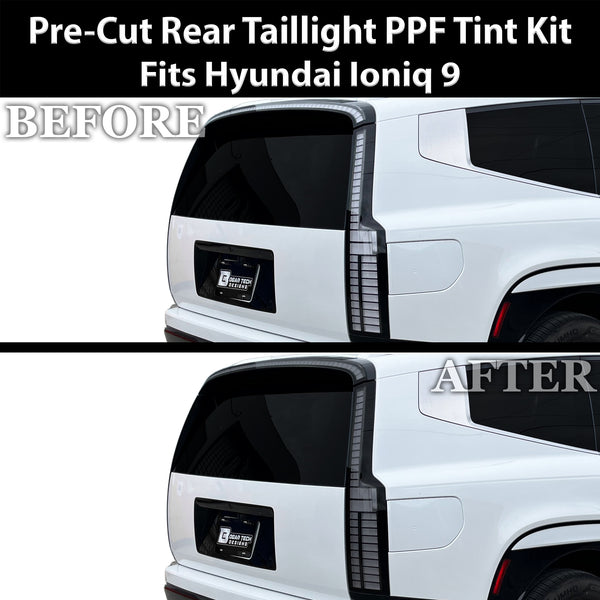 Hyundai Ioniq 9 2026+ Dark Smoke Headlight & Taillight Tint Kit – Precut Vinyl Lens Overlays Film