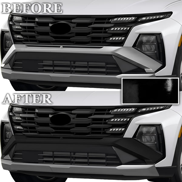 Hyundai Tucson 2022-2026 Window Trim Blackout Chrome Delete Kit – Precut Gloss Black Vinyl Overlays