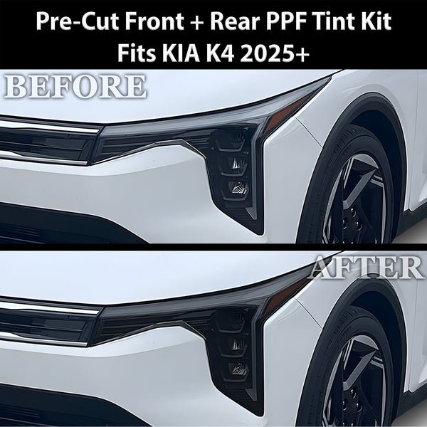 Fits KIA K4 2025+ Full Headlight Taillight Precut Smoked PPF Tint Kit Film Overlay