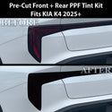 Fits KIA K4 2025+ Full Headlight Taillight Precut Smoked PPF Tint Kit Film Overlay