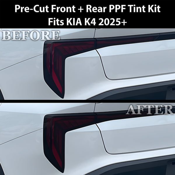 Fits KIA K4 2025+ Full Headlight Taillight Precut Smoked PPF Tint Kit Film Overlay