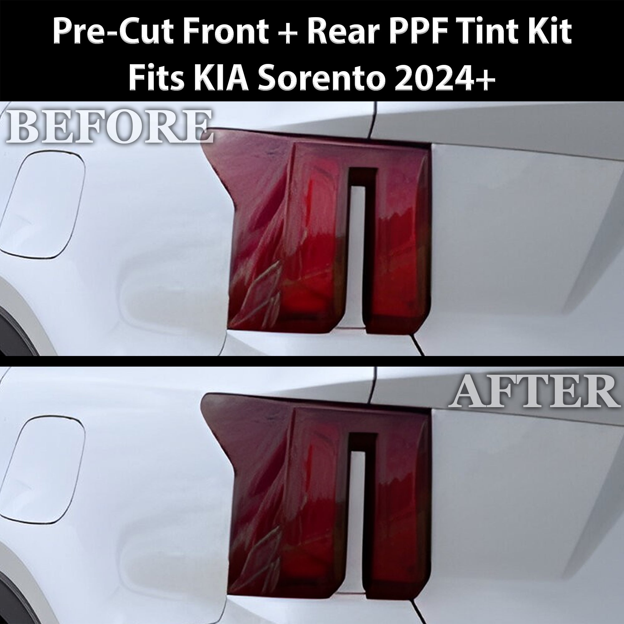 Fits KIA Sorento 2024 - 2025 Full Headlight Taillight Precut Smoked PPF Tint Kit Film Overlay - Bogar Tech Designs