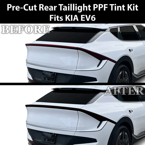 Kia EV6 2025-2026 Dark Smoke Headlight & Taillight Tint Kit – Precut Vinyl Lens Overlays Film