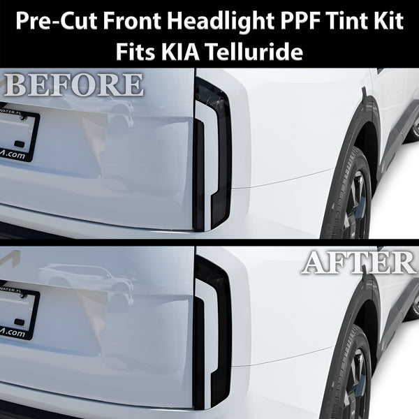 Kia Telluride 2027+ Dark Smoke Headlight & Taillight Tint Kit – Precut Vinyl Lens Overlays Film