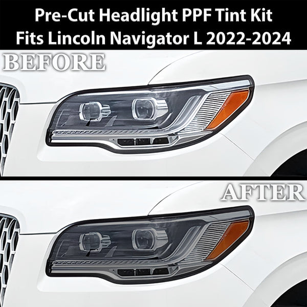 Fits Lincoln Navigator L 2022+ Full Headlight Taillight Precut Smoked PPF Tint Kit Film Overlay