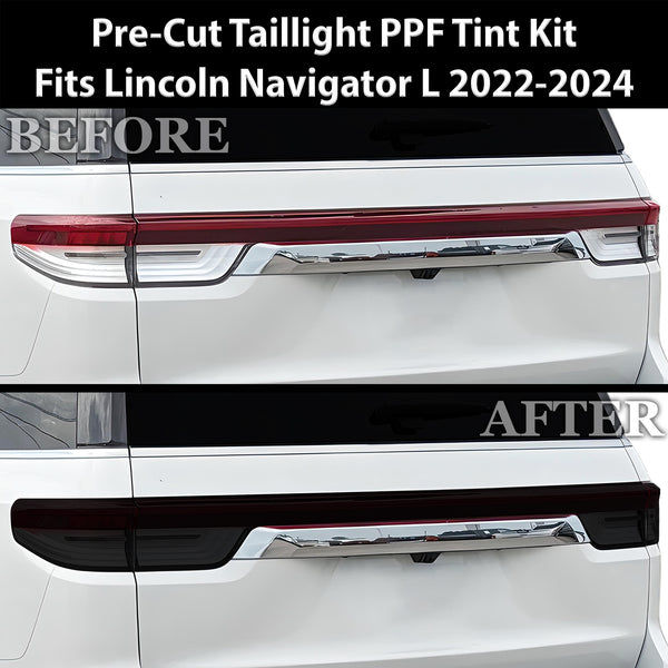 Fits Lincoln Navigator L 2022+ Full Headlight Taillight Precut Smoked PPF Tint Kit Film Overlay