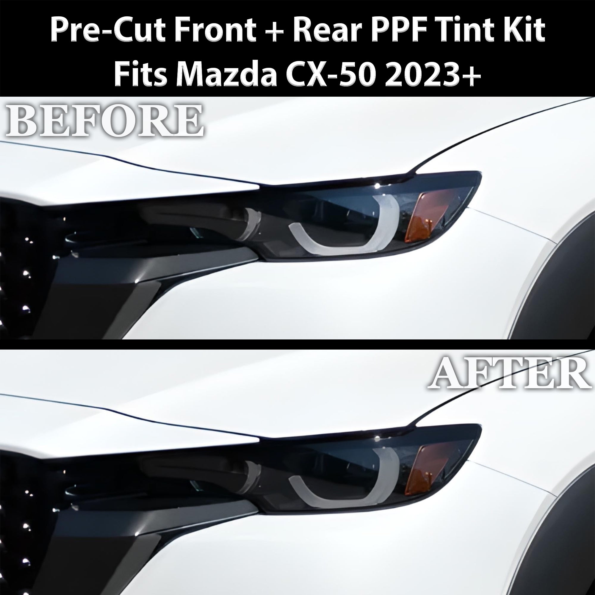 Full Headlight Taillight Precut Smoked PPF Tint Kit Film Overlay Fits Mazda Cx - 50 2023 - 2025 - Bogar Tech Designs