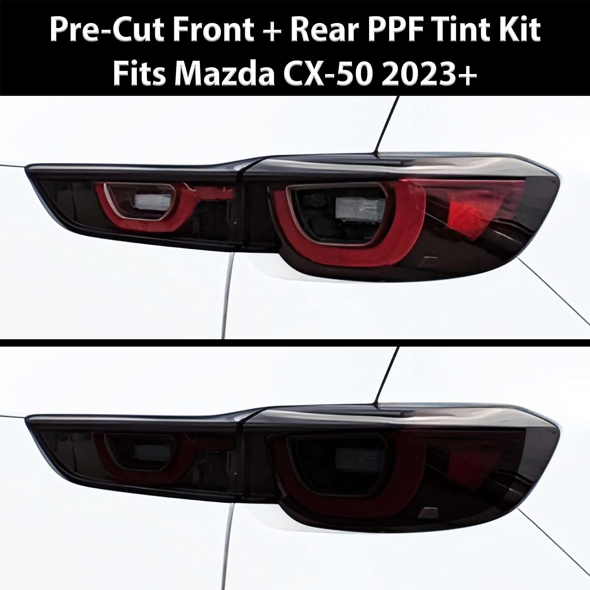Full Headlight Taillight Precut Smoked PPF Tint Kit Film Overlay Fits Mazda Cx - 50 2023 - 2025 - Bogar Tech Designs