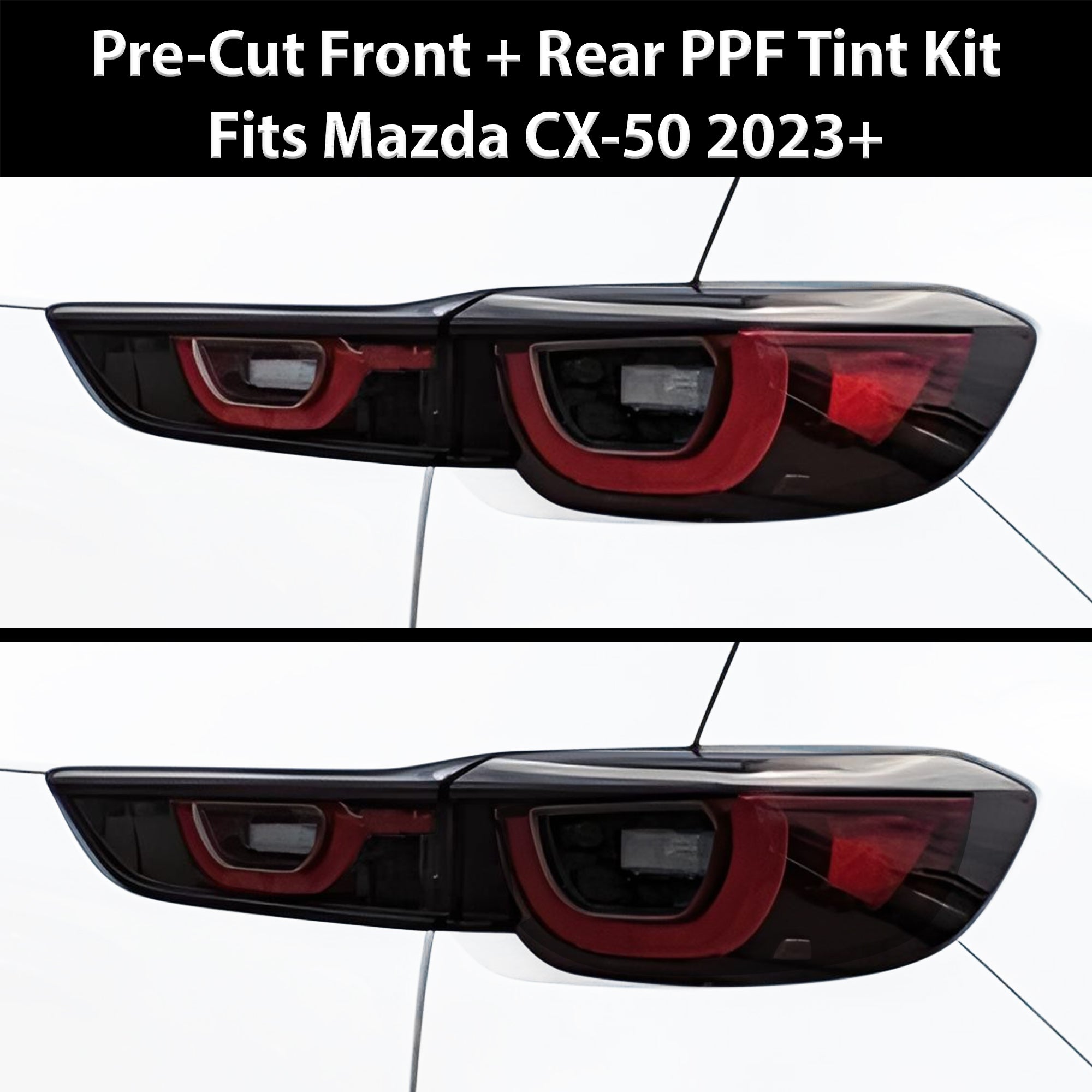Full Headlight Taillight Precut Smoked PPF Tint Kit Film Overlay Fits Mazda Cx - 50 2023 - 2025 - Bogar Tech Designs