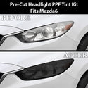 Fits Mazda Mazda6 2014-2017 Full Headlight Taillight Precut Smoked PPF Tint Kit Film Overlay