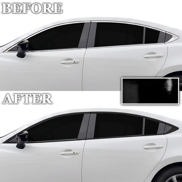 Fits Mazda Mazda6 2014-2017 Vinyl Chrome Delete Grille Blackout Decal Stickers Overlay Film