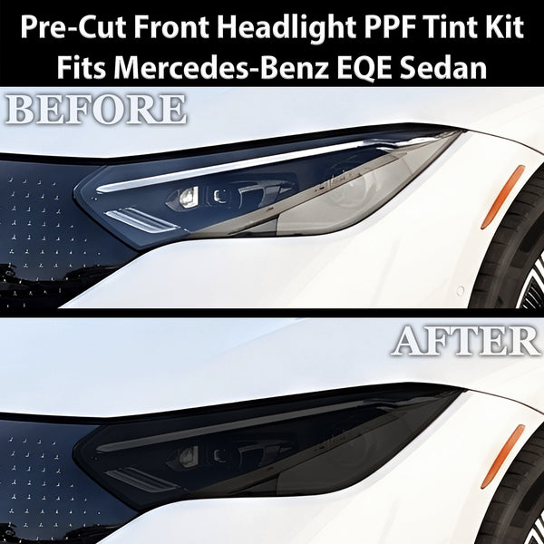 Fits Mercedes-Benz EQE Sedan 2023-2026 Full Headlight Taillight Precut Smoked PPF Tint Kit Film Overlay