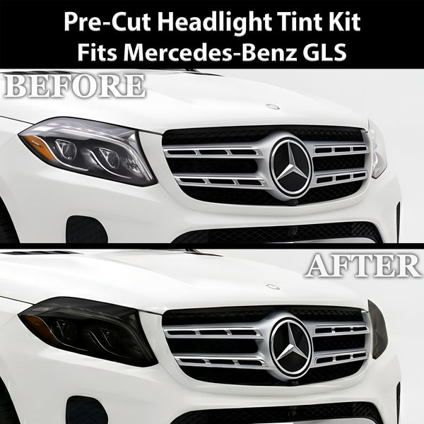 Mercedes-Benz GLS 2017-2019 Dark Smoke Headlight & Taillight Tint Kit – Precut Vinyl Lens Overlays Film