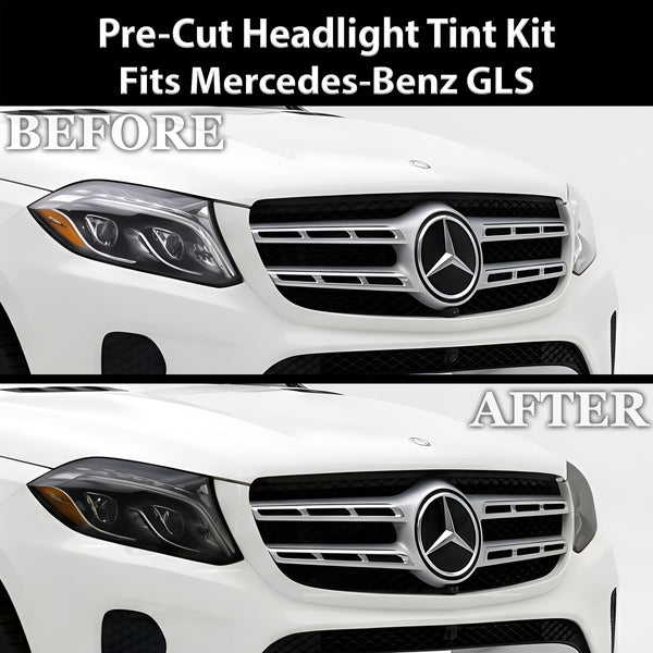 Mercedes-Benz GLS 2017-2019 Dark Smoke Headlight & Taillight Tint Kit – Precut Vinyl Lens Overlays Film