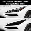 Fits Toyota Mirai 2021+ Full Headlight Taillight Precut Smoked PPF Tint Kit Film Overlay