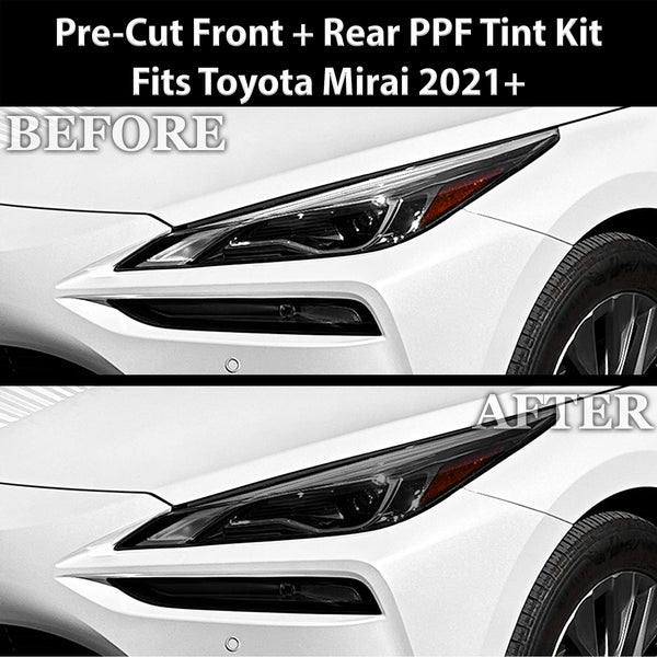 Fits Toyota Mirai 2021+ Full Headlight Taillight Precut Smoked PPF Tint Kit Film Overlay