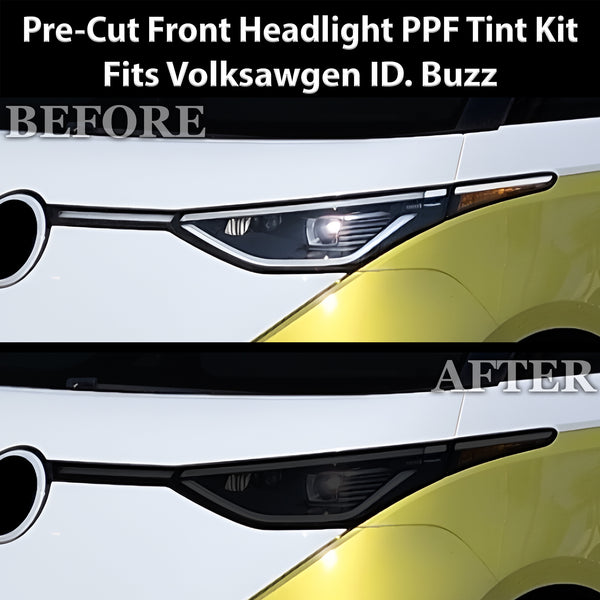 Volkswagen ID. Buzz 2025 Dark Smoke Headlight & Taillight Tint Kit – Precut Vinyl Lens Overlays Film