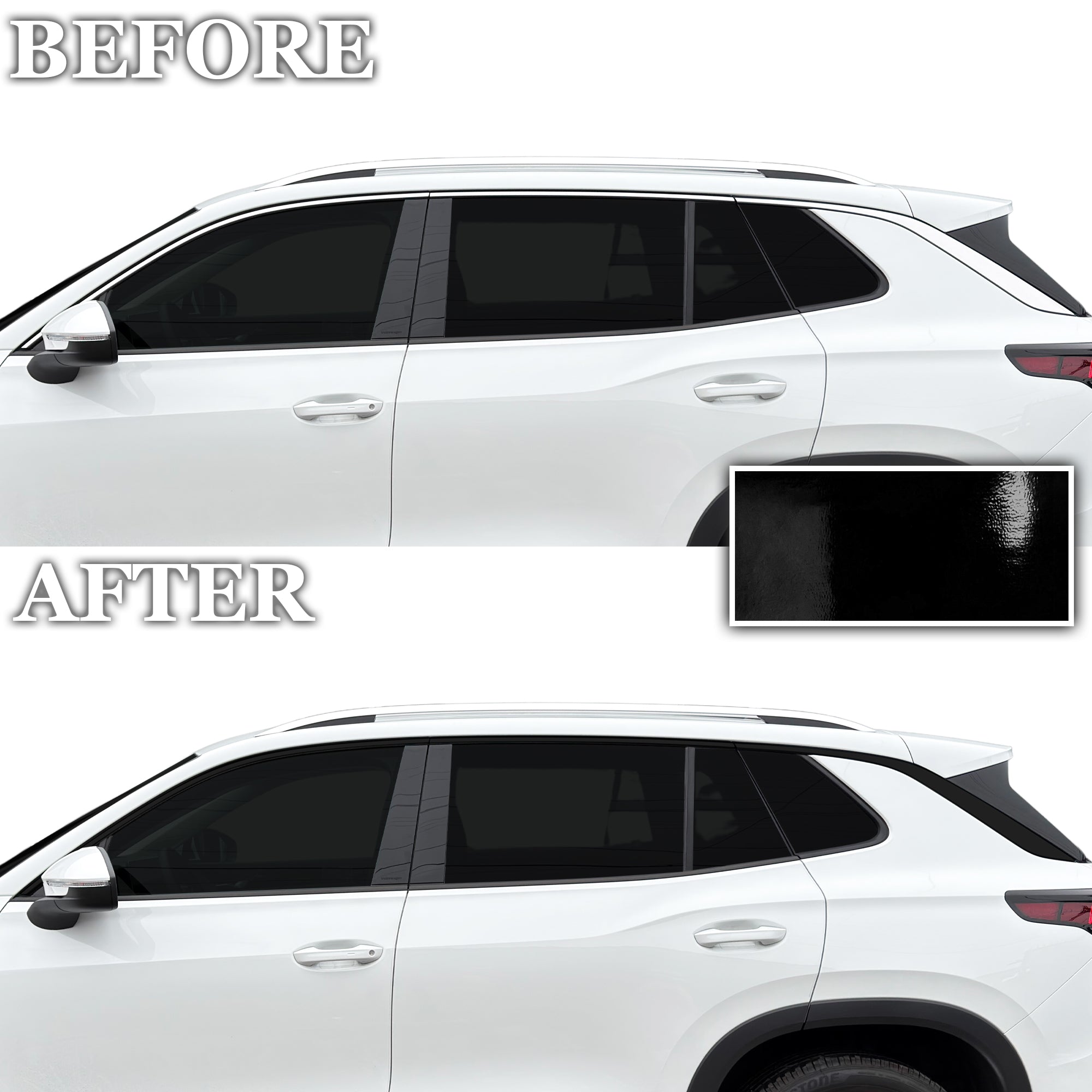 Volkswagen Tiguan 2025-2027 Blackout Chrome Delete Kit – Precut Gloss Black Vinyl Overlays