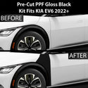 Fits KIA EV6 2022+ Precut Premium Gloss Black Carbon Fiber Fender Paint Protection Film PPF Decal Film Kit